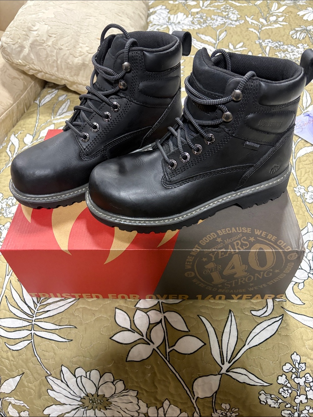 WolverineWomen’s Black Leather Steel Toe Work Boots - Rugged Lace-Up Ankle Boots